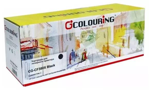 Картридж лазерный Colouring CG-CF380X-Bk (CF380X), черный, 4400 страниц, совместимый, для CLJP M475/M476