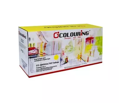 Картридж лазерный Colouring CG-Q6002A/707, желтый, совместимый, для CLJ 1600/2600n/2600dn/2600dtn/2605DN/2605DTN/CM1015MFP/CM1017MFP Canon Laser Shot LBP5000/5100