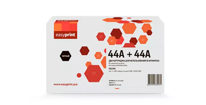 Картридж лазерный EasyPrint LH-CF244AD (№44A/CF244A), черный, 1000 страниц, 2 шт., совместимый для LJ Pro M15a/M15w/M28a/M28nw