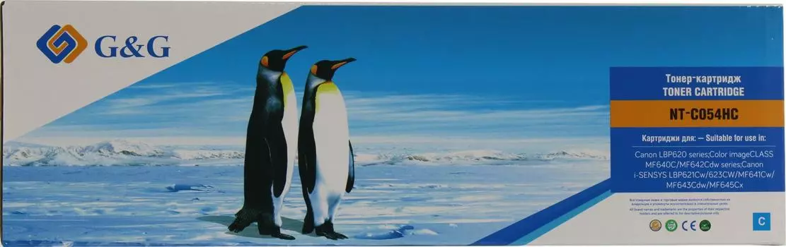 Картридж лазерный G&G NT-C054HC/GG-C054HC (054H/3027C002), голубой, 2300 страниц, совместимый для Canon MF641Cw/MF643Cdw/MF645Cx/LBP620/Color imageCLASS MF640C/MF642Cdw/i-SENSYS LBP621Cw/LBP623CW