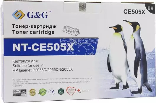 Картридж лазерный G&amp;G NT-CE505X (05X/CE505X), черный, 6500 страниц, совместимый для LJ P2055 / P2055d / P2055dn