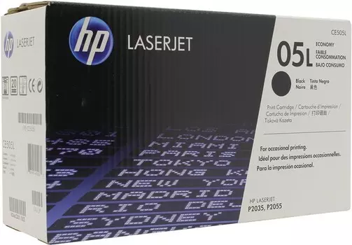 Картридж лазерный HP 05L/CE505L, черный, 1шт., 1000 страниц, оригинальный, для HP LaserJet P2035 / P2055d / P2055dn