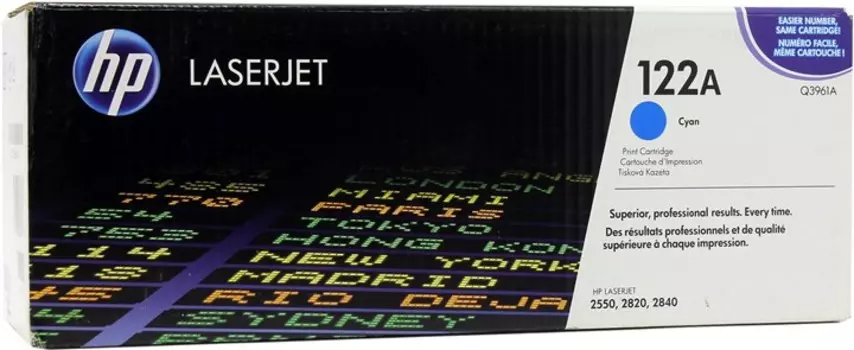 Картридж лазерный HP 122A/Q3961A, голубой, 4000 страниц, оригинальный для HP Color LaserJet 2550Ln / 2550L / 2550n
