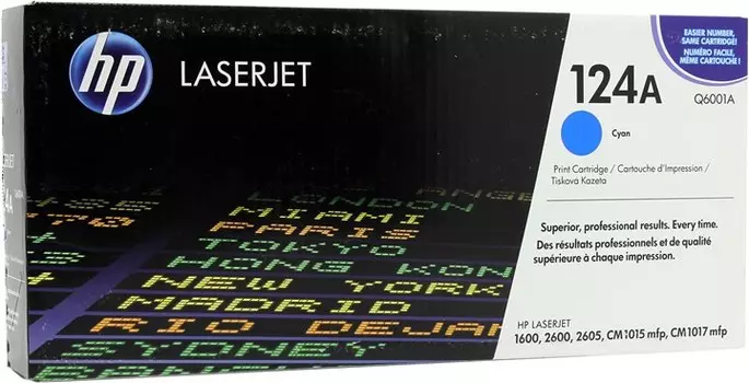 Картридж лазерный HP 124A/Q6001A, голубой, 2000 страниц, оригинальный для HP Color LaserJet 1600 / 2600n / 2605 / 2605dn / 2605dtn