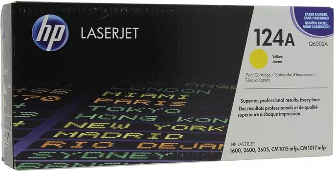 Картридж лазерный HP 124A/Q6002A, желтый, 2000 страниц, оригинальный для HP Color LaserJet 1600 / 2600n / 2605 / 2605dn / 2605dtn