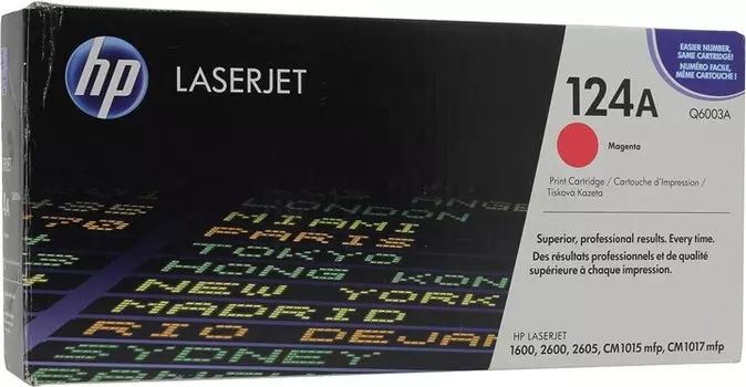 Картридж лазерный HP 124A/Q6003A, пурпурный, 2000 страниц, оригинальный для HP Color LaserJet 1600 / 2600n / 2605 / 2605dn / 2605dtn