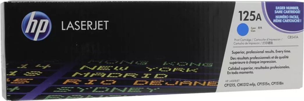 Картридж лазерный HP 125A/CB541A, голубой, 1400 страниц, оригинальный для HP Color LaserJet CP1215 / CP1515n / CM1312 / CM1312nfi