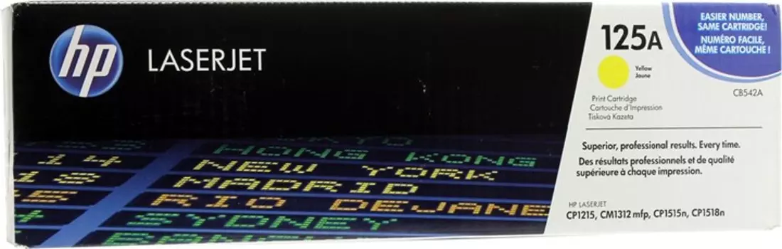 Картридж лазерный HP 125A/CB542A, желтый, 1400 страниц, оригинальный для HP Color LaserJet CP1215 / CP1515n / CM1312 / CM1312nfi