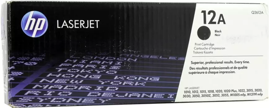 Картридж лазерный HP 12A/Q2612A, черный, 2000 страниц, оригинальный для HP LaserJet M1005 / M1319f / 3050 / 3050z / 3015 / 3020 / 3030 / 1010 / 1012 / 1015 / 1020 / 1022 / 1022n / 1022nw