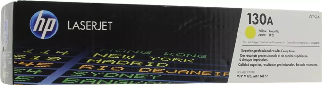 Картридж лазерный HP 130A/CF352A, желтый, 1000 страниц, оригинальный для HP LaserJet Pro M176n / M177fw