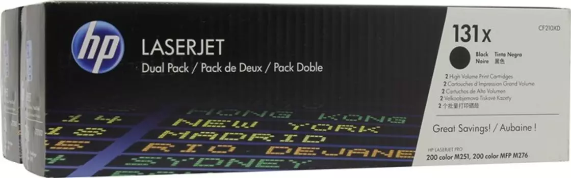 Картридж лазерный HP 131X/CF210XD, черный, 2 шт. шт., 2400 страниц, оригинальный для LaserJet Pro 200 Color M251, M276 MFP