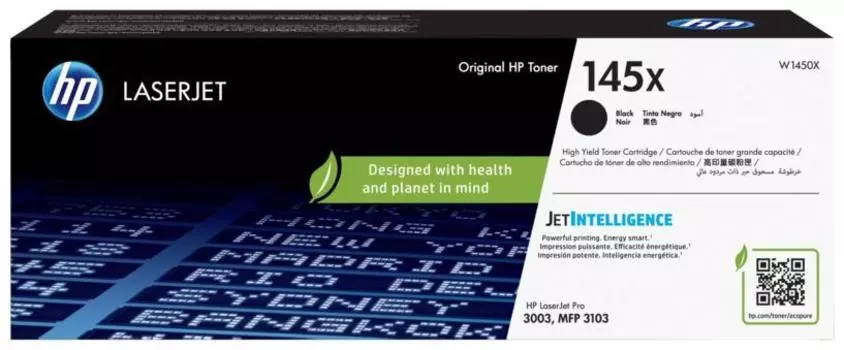 Картридж лазерный HP 145X/W1450X, черный, 3800 страниц, оригинальный для HP LJ 3003dn/LJ 3103fdw/LJ Pro MFP 3001dw/LJ Pro MFP 3002dw/LJ Pro MFP 3003dw/LJ Pro MFP 3004dw/LJ Pro MFP 3101fdn/LJ Pro MFP 3102fdn/LJ Pro MFP 3103fdn/LJ Pro MFP 3104fdn с чипом