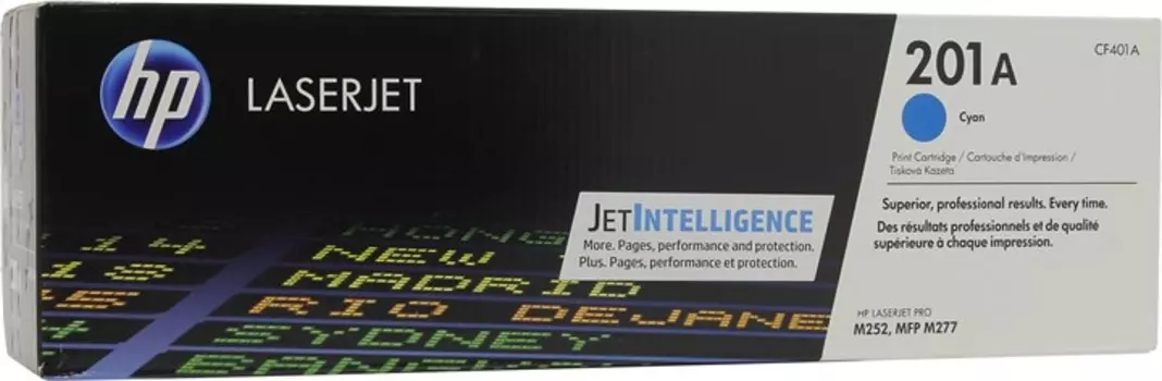 Картридж лазерный HP 201A/CF401A, голубой, 1400 страниц, оригинальный для HP Color LaserJet Pro M252dw / M252n / M274n / M277dw / M277n