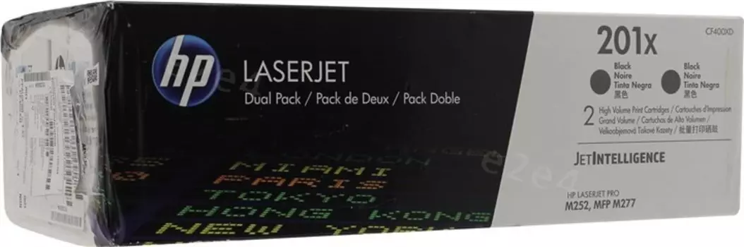 Картридж лазерный HP 201X/CF400XD, черный, 2 шт. шт., 2800 страниц, оригинальный для HP Color LaserJet Pro M252dw / M252n / M274n / M277dw / M277n