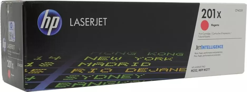 Картридж лазерный HP 201X/CF403X, пурпурный, 2300 страниц, оригинальный для HP Color LaserJet Pro M252n, M252dw, M277n, M277dw
