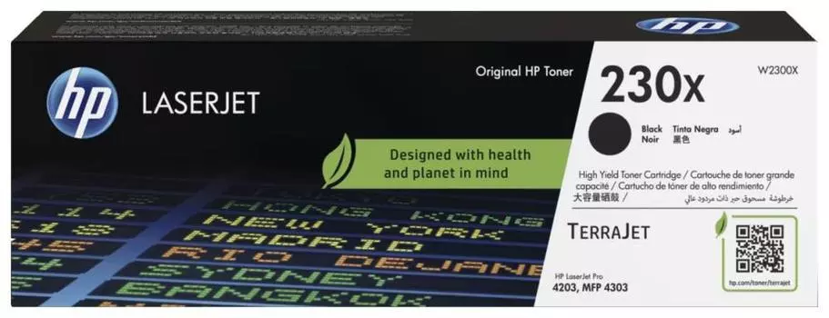Картридж лазерный HP 230X/W2300X, черный, 7500 страниц, оригинальный для HP LJ 4203dn/LJ 4203dw/LJ 4303dw/LJ 4303fdn/LJ 4303fdw с чипом