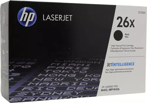 Картридж лазерный HP 26X/CF226X, черный, 9000 страниц, оригинальный для HP LaserJet Pro M402d / M402dn / M402n / M402dw / M426fdn / M426fdw