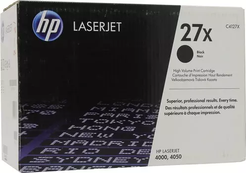 Картридж лазерный HP 27X/C4127X, черный, 10000 страниц, оригинальный для LaserJet 4000 / 4050