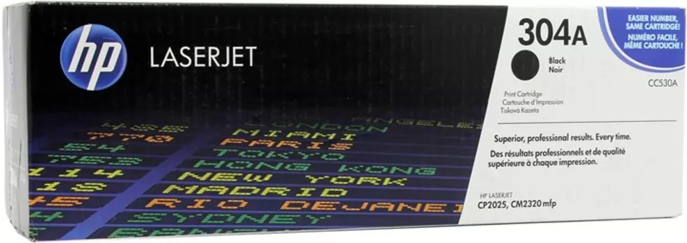 Картридж лазерный HP 304A/CC530A, черный, 3500 страниц, оригинальный для Color LaserJet CP2025 / CM2320nf / CM2320fxi / CP2025n / CP2025dn