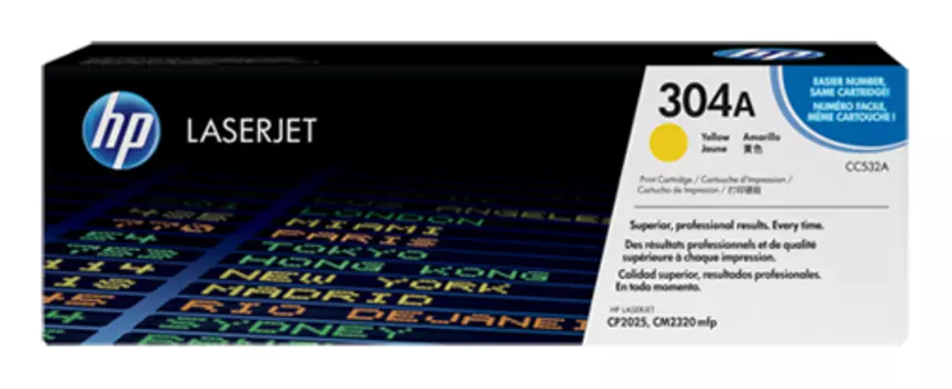 Картридж лазерный HP 304A/CC532AC, желтый, 2800 страниц, оригинальный для HP Color LaserJet CM2320fxi / CM2320nf / CP2025 / CP2025dn / CP2025n, техническая упаковка