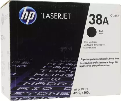 Картридж лазерный HP 38A/Q1338A, черный, 1шт., 12000 страниц, оригинальный, для HP LaserJet 4200dtns / 4200ln / 4200 / 4200dtn / 4200dtnsl / 4200n / 4200tn