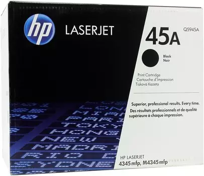 Картридж лазерный HP 45A/Q5945A, черный, 18000 страниц, оригинальный для LaserJet M4345xs / M4345 / M4345x / M4345xm