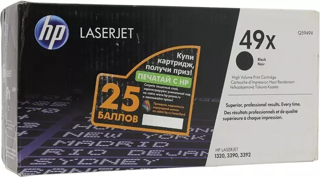 Картридж лазерный HP 49X/Q5949X, черный, 6000 страниц, оригинальный для LaserJet 1320tn / 1390 / 1392