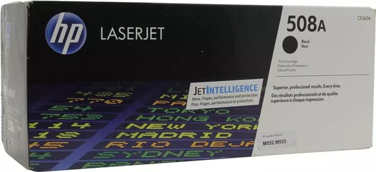 Картридж лазерный HP 508A/CF360A, черный, 6000 страниц, оригинальный для HP Color LaserJet Enterprise M552dn, M553dn, M553n, M553x