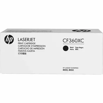 Картридж лазерный HP 508X/CF360XC, черный, 12000 страниц, оригинальный для HP LJ M552/M553/M577, белая коробка