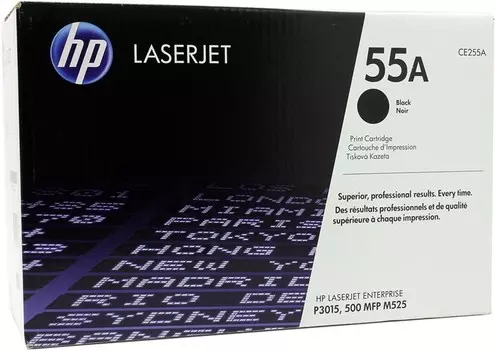 Картридж лазерный HP 55A/CE255A, черный, 6000 страниц, оригинальный для HP LaserJet Enterprise 500 M525dn/M525f/M525c, P3015/P3015d/P3015dn/P3015x, LaserJet Pro M521dn/M521dw