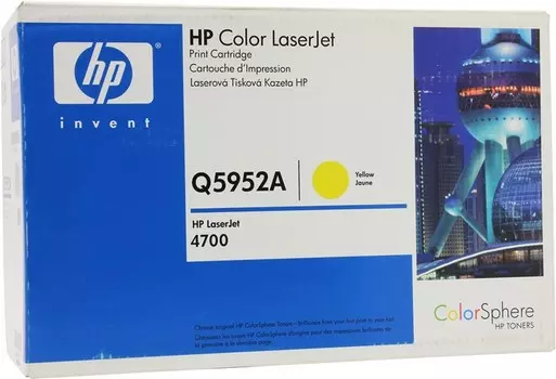 Картридж лазерный HP 643A/Q5952A, желтый, 10000 страниц, оригинальный для Color LaserJet 4700dtn / 4700 / 4700dn / 4700n / 4700ph+