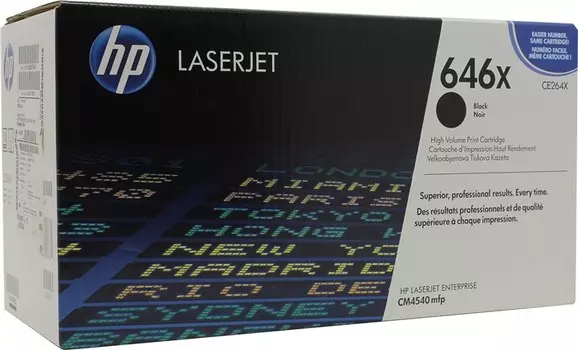 Картридж лазерный HP 646X/CE264X, черный, 17000 страниц, оригинальный для Color LaserJet Enterprise CM4540 / CM4540f / CM4540fskm