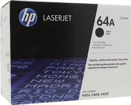 Картридж лазерный HP 64A/CC364A, черный, 10000 страниц, оригинальный для LaserJet P4014dn / P4014 / P4014n / P4015dn / P4015n / P4015tn / P4015x / P4515n / P4515tn / P4515x / P4515xm