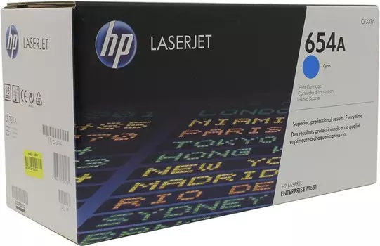 Картридж лазерный HP 654A/CF331A, голубой, 15000 страниц, оригинальный для Color LaserJet Enterprise M651dn / M651n / M651xh