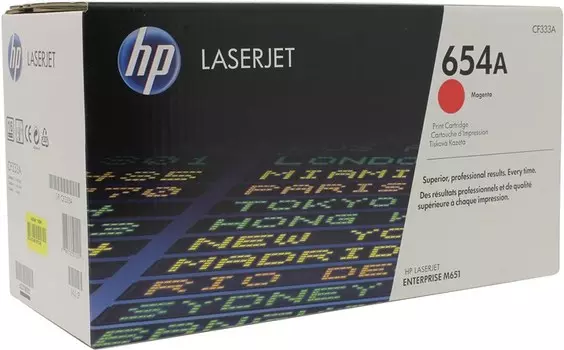 Картридж лазерный HP 654A/CF333A, пурпурный, 15000 страниц, оригинальный для Color LaserJet Enterprise M651dn / M651n / M651xh