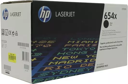 Картридж лазерный HP 654X/CF330X, черный, 20500 страниц, оригинальный для Color LaserJet Enterprise M651