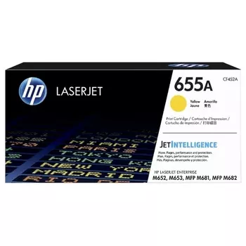 Картридж лазерный HP 655A/CF452A, желтый, 10500 страниц, оригинальный для HP M652 / 653 / M681 / 682