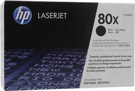 Картридж лазерный HP 80X/CF280X, черный, 6900 страниц, оригинальный для HP LaserJet Pro 400 MFP M425dn / MFP M425dw / M401dne / M401a / M401d / M401dn / M401dw