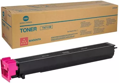 Картридж лазерный Konica Minolta TN-711M/A3VU350, пурпурный, 31500 страниц, оригинальный для Konica Minolta bizhub C654/C754