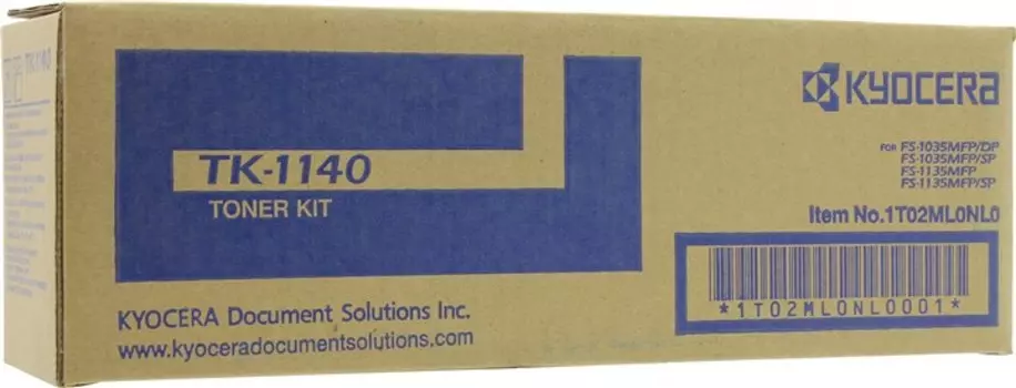 Картридж лазерный Kyocera TK-1140/1T02ML0NL0 / 1T02ML0NLC, черный, 7200 страниц, оригинальный для Kyocera FS-1035MFP/DP, FS-1135MFP, ECOSYS M2035dn, ECOSYS M2535dn