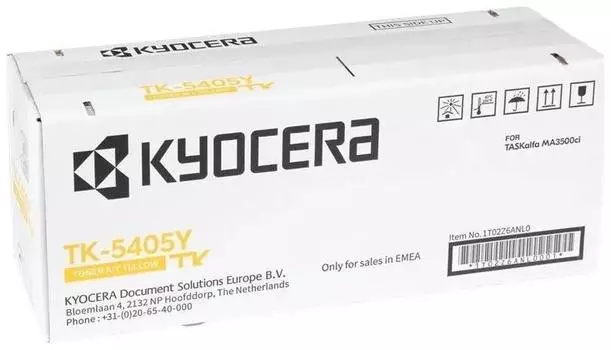 Картридж лазерный Kyocera TK-5405Y/1T02Z6ANL0, желтый, 10000 страниц, оригинальный для Kyocera TASKalfa MA3500ci