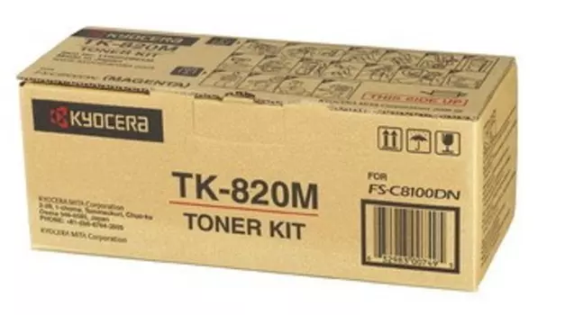 Картридж лазерный Kyocera TK-820M/1T02HPBEU0, пурпурный, 7000 страниц, оригинальный для Kyocera FS-C8100DN