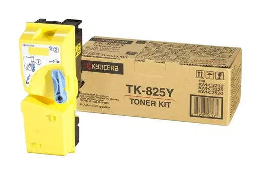 Картридж лазерный Kyocera TK-825Y/1T02FZAEU0, желтый, 7000 страниц, оригинальный, для Kyocera KM-C2520, KM-C3225, KM-C3232, KM-C2525E, KM-C3232E, KM-C4035E