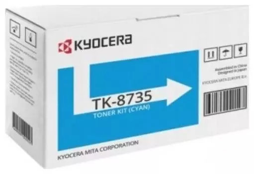 Картридж лазерный Kyocera TK-8735C/1T02XNCNL0, голубой, 40000 страниц, оригинальный для Kyocera TASKalfa 7052/8052/7353/8353ci