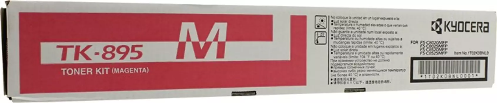 Картридж лазерный Kyocera TK-895M/1T02K0BNL0, пурпурный, 6000 страниц, оригинальный для Kyocera FS-C8020MFP, FS-C8025MFP, FS-C8520MFP, FS-C8525MFP