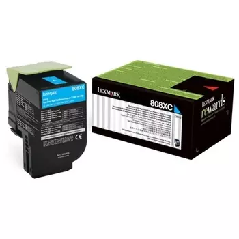 Картридж лазерный Lexmark 808XC/80C8XC0, голубой, 4000 страниц, оригинальный для Lexmark CX510