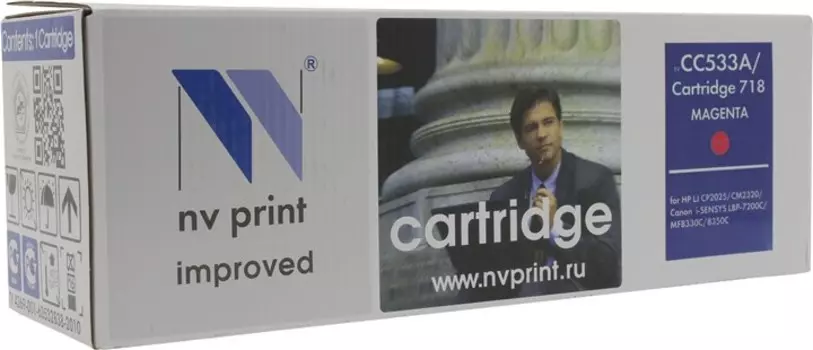 Картридж лазерный NV Print NV-CC533A/718M (304A / 718), пурпурный, 2800 страниц, совместимый для Color LaserJet CP2025/CM2320nf/CM2320fxi/CP2025n/CP2025dn, i-SENSYS MF-8330/8350
