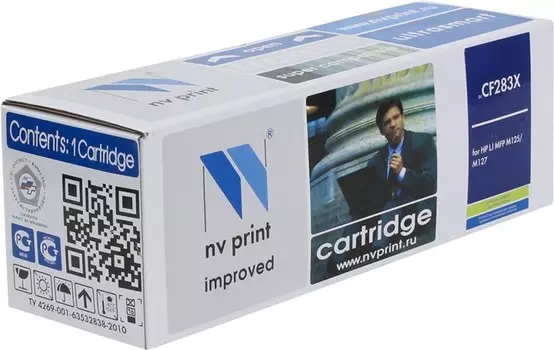 Картридж лазерный NV Print NV-CF283X (83X/CF283X), черный, 2200 страниц, совместимый для LaserJet Pro M201n / M201dw / M225dn / M225dw без чипа