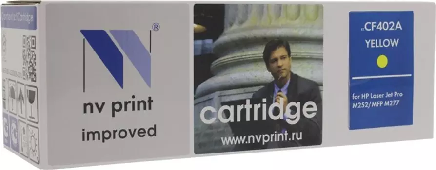 Картридж лазерный NV Print NV-CF402AY (CF402A), желтый, 1400 страниц, совместимый для LJ Color Pro M252dw/M252n/M274n/M277dw/M277n