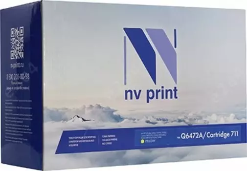 Картридж лазерный NV Print NV-Q6472A/711Y (502A/711Y/Q6472A/1657B002), желтый, 4000 страниц, совместимый, для LJ Color 3505/3505x/3505n/3505dn/3600/3600n/3600dn/3800/3800n/3800dn/3800dnt/LBP-5300/5360/MF-9130/9170/9220Cdn/9280Cdn